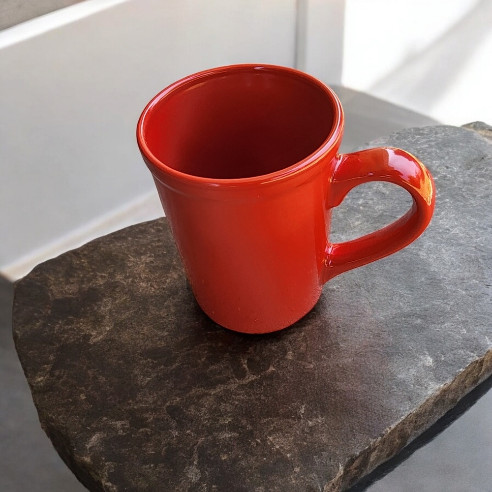 COPY - Set of 2 Royal Norfolk 14 oz Dark Orange Stoneware Coffee Mugs